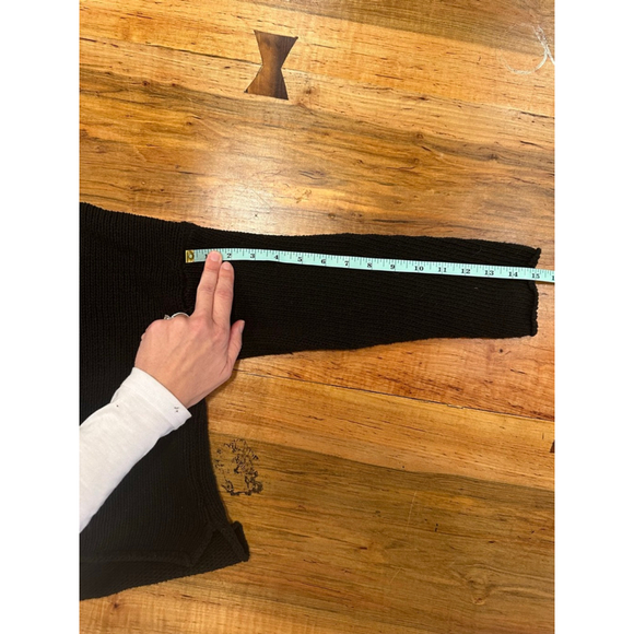 She + Sky Black Oversized Knit Cropped Sweater M - Picture 10 of 10